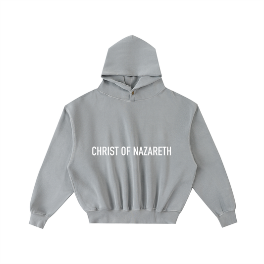 Frayed Enzyme Washed Fleece Hoodie